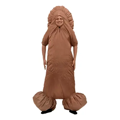 Uppblåsbar Penis Maskeraddräkt - Ljusbrun - One size
