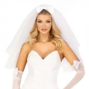 Brudslöja Vit med Rosett Deluxe - One size