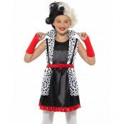 Cruella de Vill Inspirerad kostym för barn