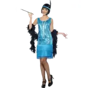 20-tal Flapperklänning Maskeraddräkt Dam Turkos S