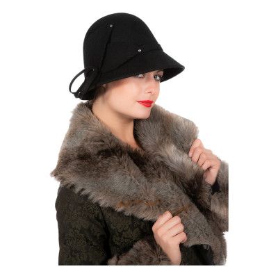 20-tals Damhatt Svart Deluxe - One size