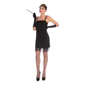 20-tals Flapperklänning Svart Maskeraddräkt - Small