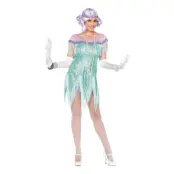 20-tals Foxtrotklänning Havsblå Deluxe Maskeraddräkt - Large