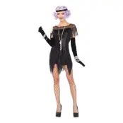 20-tals Foxtrotklänning Svart Deluxe Maskeraddräkt - Small