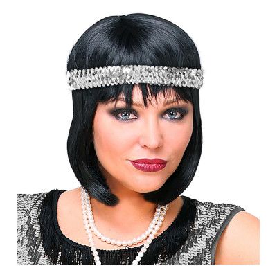 20-tals Paljett Pannband Silver - One size