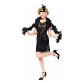 20-tals Svart Flapperklänning Maskeraddräkt - Medium/Large