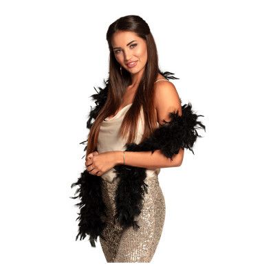 Fjäderboa Svart 180 cm