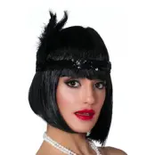 Paljetthårband med Fjäder