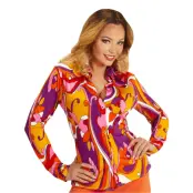 70-tals Damskjorta Blommor - Large/X-Large