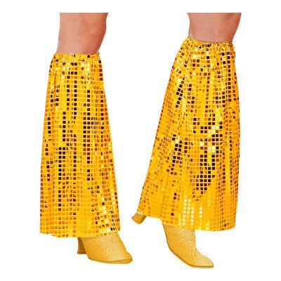 70-tals Disco Benvärmare Paljett Guld - One size