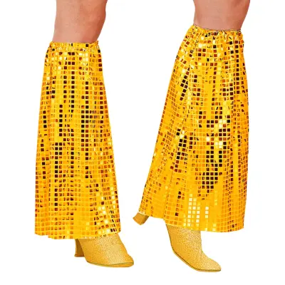 70-tals Disco Benvärmare Paljett Guld - One size