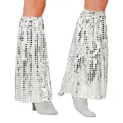 70-tals Disco Benvärmare Paljett Silver - One size