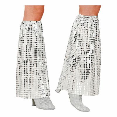 70-tals Disco Benvärmare Paljett Silver - One size