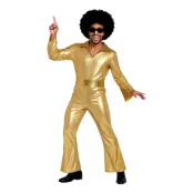70-tals Disco Herr Guld Maskeraddräkt - Large