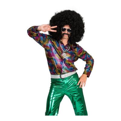 70-tals Discoskjorta Regnbåge Herr - Medium