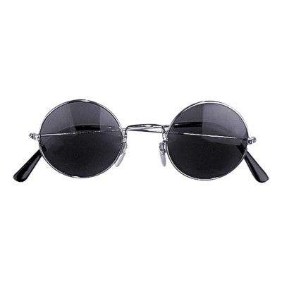 70-tals Glasögon Runda Små - Svart