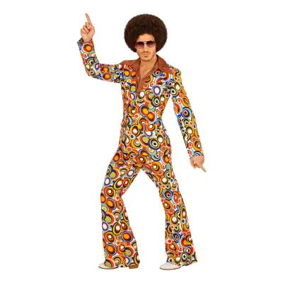 70-tals Herrkostym Disco Bubbles Maskeraddräkt - Medium