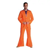 70-tals Kostym Orange Maskeraddräkt - Small