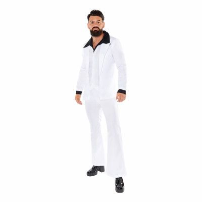 70-tals Vit Kostym Maskeraddräkt - Medium