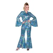 Disco Jumpsuit Turkos Färgskimrande Maskeraddräkt - XX-Large