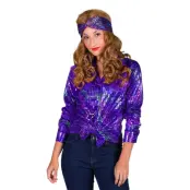 Disco Skjorta Dam Lila/Färgskimrande - Medium