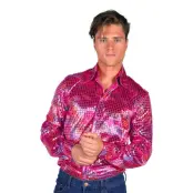 Disco Skjorta Herr Rosa/Färgskimrande - Small