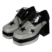 Platåskor Disco 70-tal Silver Herr - 41/42