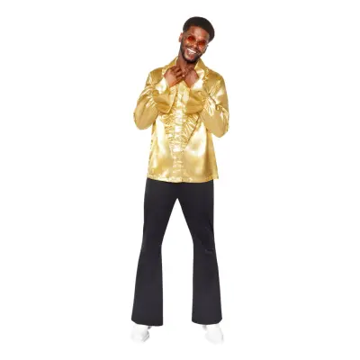 Satinskjorta Guld - X-Large