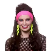 80-tals Örhängen Blixtar Neongula - 2-pack