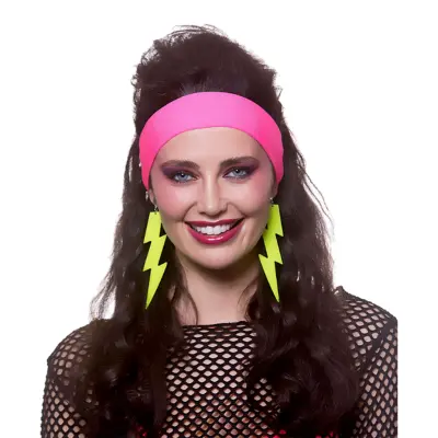 80-tals Örhängen Blixtar Neongula - 2-pack