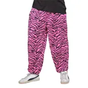80-tals Baggy Byxor Zebra Rosa - X-Large
