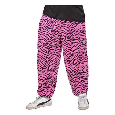 80-tals Baggy Byxor Zebra Rosa - X-Large