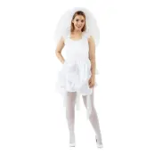 80-tals Brudklänning Maskeraddräkt - Large