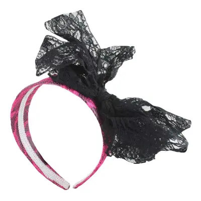 80-tals Diadem med Spetsfluga - One size