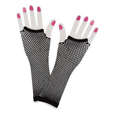 80-tals Fingerlösa Näthandskar - Svart