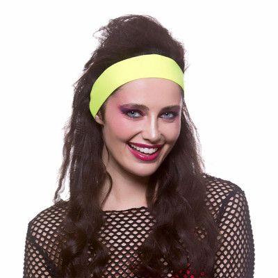 80-tals Hårband Neongul - One size