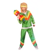 80-tals Träningsoverall Grön Maskeraddräkt - Large