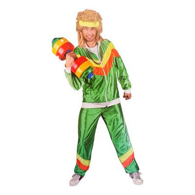 80-tals Träningsoverall Grön Maskeraddräkt - X-Large