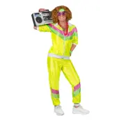 80-tals Träningsoverall Gul Dam Maskeraddräkt - Medium