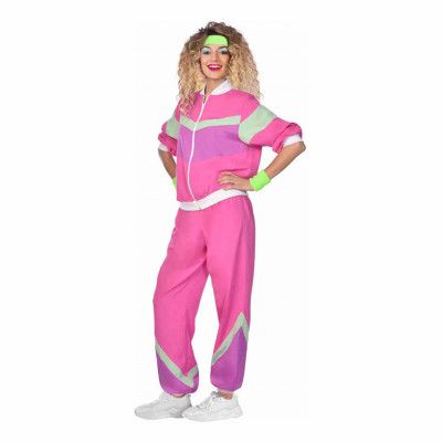 80-tals Träningsoverall Rosa Maskeraddräkt - Large