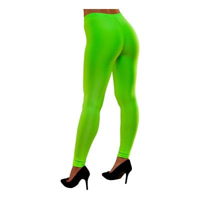 80-tals Leggings Neongröna - Medium/Large