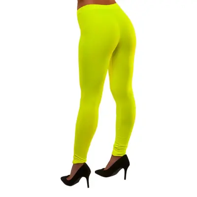 80-tals Leggings Neongula - Medium/Large