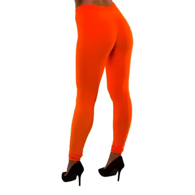 80-tals Leggings Neonorange - Medium/Large