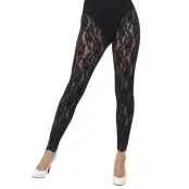 80-tals Leggings Spets Svart