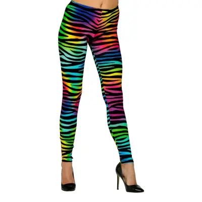 80-tals Leggings Zebramönstrad - Small/Medium