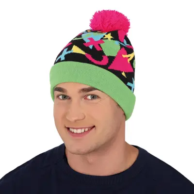 80-tals Mössa Grön/Rosa - One size