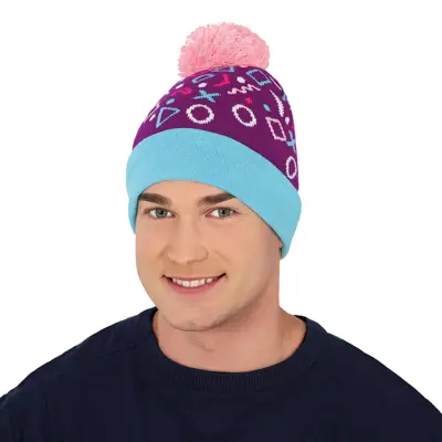 80-tals Mössa Turkos/Lila - One size