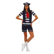 80-tals Matros Dam Maskeraddräkt - Medium
