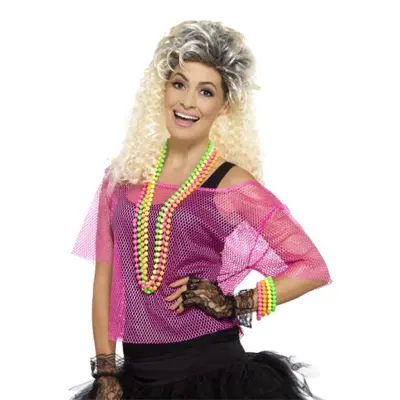 80-tals Nättopp Neon Rosa - Medium/Large