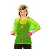 80-tals Nättopp Neongrön - Plus size